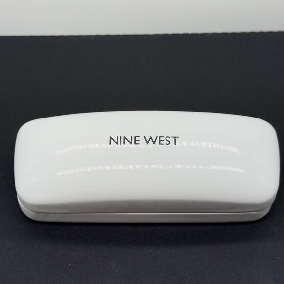 Nine West White Eyeglasses Sunglasses Clamshell Hinged Hard Case - Picture 1 of 6